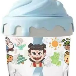 Cartoon Ice Cream Cup Shaped Kids Tumbler with Straw – 450ml Leak-Proof-32