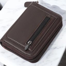 Men & Women Brown Genuine Leather RFID Card Holder-image-53