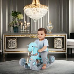 Baby Horse Rider for Kids 1-3 Years Birthday Gift Horsey Rocker Ride-on Toy Push & Ride Baby Horse with Wheels Tricycle-image-93