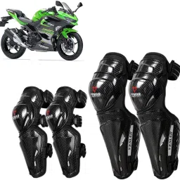 Carbon Black Knee Guard Set Riding Safety Protection Elbow Guard, Knee Guard Free Black-image-89