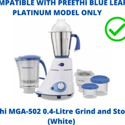 touch n feel Preethi MGA-502 0.4-Litre Grind and Store Jar (White) Mixer Juicer Jar image 4