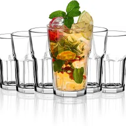 (Pack of 6) 315 ML Stacker Cool Tumbler Glasses for Juice Milk Soda Lime Water Beer Whiskey Cocktail Pack of 6 Glass Set Water/Juice Glass-image-1