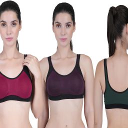Pack of 3 Women Sports Non Padded Bra-image-99
