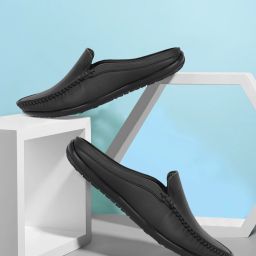 Synthetic Leather Black Formal Mule/Clogs Office Shoes Slip On For Men-image-26