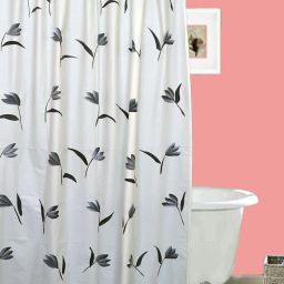 213 cm (7 ft) PVC Semi Transparent Shower Curtain Single Curtain-image-50