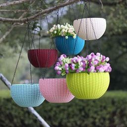 Hanging Flower Pot for Plant/ Flower Pots for Home, Garden, Balcony Decoration Plastic Vase-17