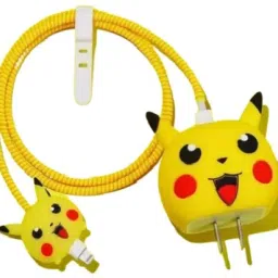 ZimniasO Charger Cover for iPhone 18W-20W Charger, 3D Cartoon Design Picachu Spiral Cover Cable Protector-image-15