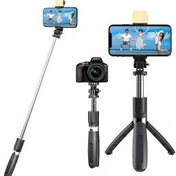 Worricow LOW PRICE R1S 3-in-1 Bluetooth Selfie Sticks Light Multifunctional Phone Holder Tripod, Tripod Ball Head, Tripod Kit-32