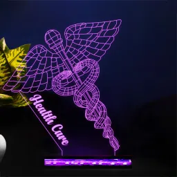 3D Caduceus Illusion Night Light Doctor Symbol Acrylic lamp with 16 Color Changing Light & Remote Control Table Lamp-23