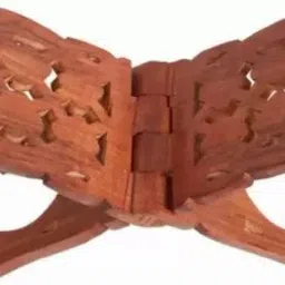 Divine Edge Wooden Pooja Book Stand – A Sacred Companion for Your Spiritual Wooden Brown Rehal-image-75