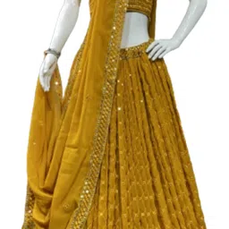 Self Design Semi Stitched Lehenga Choli-image-50