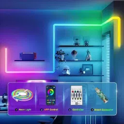 Volt Vision 5 Meters LED Neon Light, Smart App Remote Control with USB,6 Mounting Clips image 5