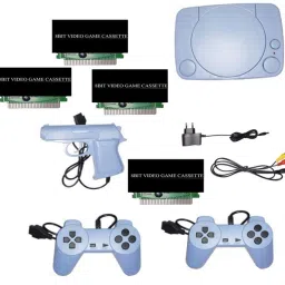 PTCMart 8bit TV Classic video game console with in-built MORE games with 4 cassette 8bit NA GB with 30 to 40 games in built ,with 1 cassette-83