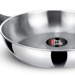 Pro Cook Stainless Steel Sandwich Bottom Fry Pan, 3 Layer Base Fry Pan 24 cm diameter 2.1 L capacity-image-99