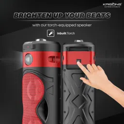 KRISONS ATOM_Red With in built Torch,Fm,Usb and Aux 30 W Bluetooth Party Speaker image 5