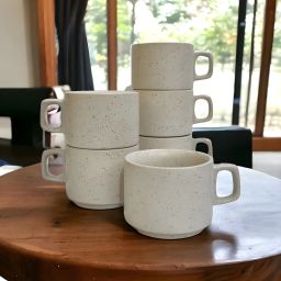 Pack of 6 Ceramic Matte White Tea/Coffee Cup Set - 170 ML Each-image-13