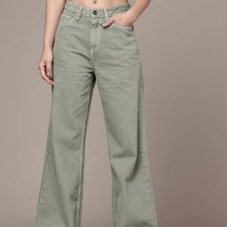 Women Tapered Fit High Rise Green Jeans-image-58