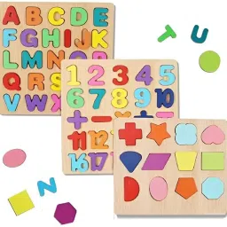 Alphabet Numbers & Shapes Learning Puzzle Set-6