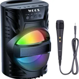 WOOS Dynamic RGB Lights, Microphone, FM Radio, Hands-Free Calling 5 W Bluetooth Speaker-24