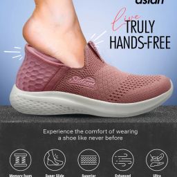 Slide-On Ladies-02 Pink Made of Stiffeners & Foam Cushioning for Hands Free Slip On Sneakers For Women-14