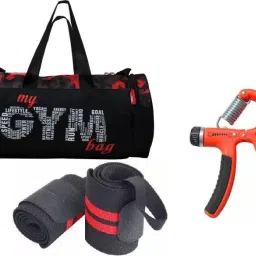 Premium Quality Sports Bag with (orange)-finger, Hand Grip and wrist support Fitness Accessory Kit Kit-image-90