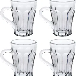 Pack of 4 Glass Afast Multipurpose Food Grade Designer Transparent, Tea/Coffee Cup, Set Of 4, Capacity 100 ML, Clear, For Home, Kitchen, Office, Bar, Serving Water, Milk, Cold Drinks & Other Bavrage-image-56