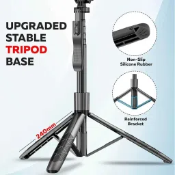 EVAAENTERPRISES L16 Selfie Stick Tripod (4in1) 5.8 Feet Long with Stable Handle Extendable Stand Single Gimbal for Mobile image 3