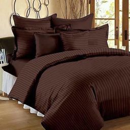 300 TC Cotton King Striped Fitted (Elastic) Bedsheet-image-67