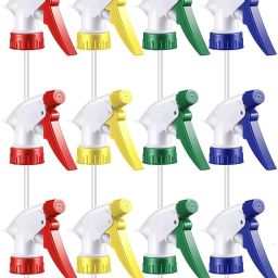 Multicolour Plastic Trigger Spray Bottle Nozzle Head | Spray Gun | Sprayer | Spray for Bottle For Home, Salon And office purpose | Fits on Every Bottle- Bottle Not Included- Combo Pack of 12 1 L Hand Held Sprayer-picture-1