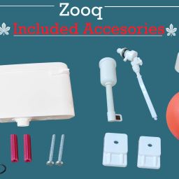 zooq Polypropylene Toilet Flush Tank/Side Handle Flush Tank With Internal Accessories Side Handle Flush Tank image 3