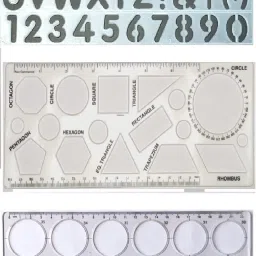 Alphabets Stencil 30 mm , Shapes Stencil &35 Circle Set of 3 Pcs STENCIL Stencil-13