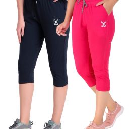 Sporty Women’s Capri Leggings Perfect for Workouts & Outdoor Fun Women Dark Blue, Pink Capri-image-55