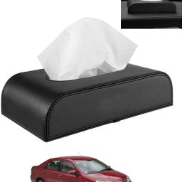 Black Tissue Holder Leatherite/Include Tissue/Save Space For Home/Car/Office-84 Vehicle Tissue Dispenser-image-40