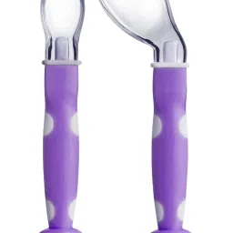 Joy Star Baby Self Feeding Spoon Set, Soft Silicone Tip, BPA Free, 2 pcs,- Silicone-26