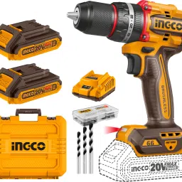 20V Compact Brushless Cordless Impact Drill | Power Drill Machine | 66Nm 2*2.0 Ah Batteries | 1 Charger | 47 Accessories | 3 Masonry Drill Bits | Cordless Drill-4
