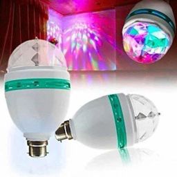 DJ 360 degree rotating led stage light crystal bulb magic disco light,led lamp for party/home/diwali decoration/dance party ( Set of 2 ) Dual Disco Ball-30