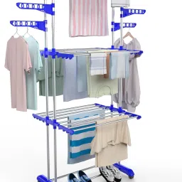 Plastic Floor Cloth Dryer Stand 3-Tier-2-Pole-12
