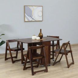 woodsworth from pepperfry Carion Sheesham Wood 4 Seater Foldable Dining Set In Scratch Resistant Provincial Teak Finish-picture-41