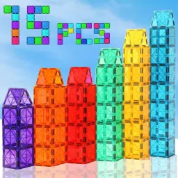 15-Piece Square Magnetic Tile Expansion Set - Magnetic Building Blocks for Kids-23