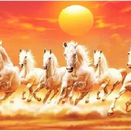 7 Running Horses Fineprint Wall Sticker Poster Without Frame (24 X 48 Inches) Fine Art Print-image-81