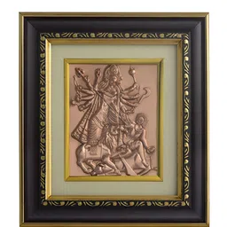 Pray Everyday Black & Gold-Toned Bronze Mahishasur Mardini Rectangle Wall Photo Frame-image-71