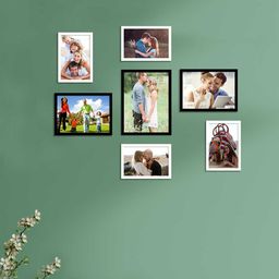 Art Street Set of 7 Black & White Solid Synthetic Wood Photo Frames-25
