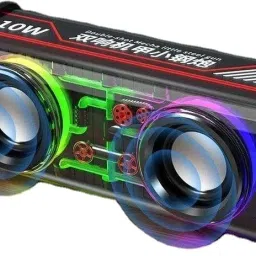 Life Like Mecha RGB Transparent High Bass Dual 10 W Bluetooth Speaker-22
