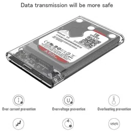 OG X NEXSA Transparent USB 3.0 to SATA Hard Drive Enclosure – Tool-Free External Case 2.5 inch Fast Transfer Speed Up to 5 Gbps & Up to 4TB Storage Capacity 2.5 SATA SSD HDD image 3
