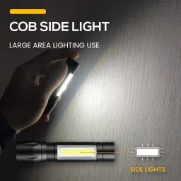 jk sales USB Rechargeable Waterproof Battery LED Torch MINI Portable Side Light Flash Light Zoomable Tactical LED Flashlight Torch Torch image 3