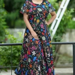 Printed Georgette Stitched Anarkali Gown-22