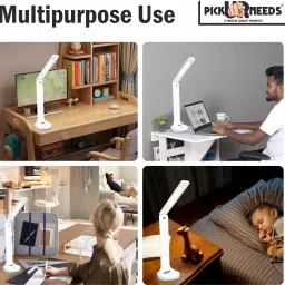 make ur wish Rechargeable LED Desk Table Lamp With 3 Dimmable Light 12Hrs Reading Study Lamp image 5
