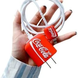 Micvir Charger Cover for iPhone 18W-20W Charger, 3D Cartoon Design Red Coca, Spiral Cable Protector-image-78