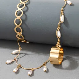 Alloy Pearl Gold-plated Ring Bracelet-59