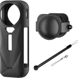 Action Pro Silicone Protective Cover + Lens Cap Compatible with Insta-360 X5 Action Camera Body Grip-24